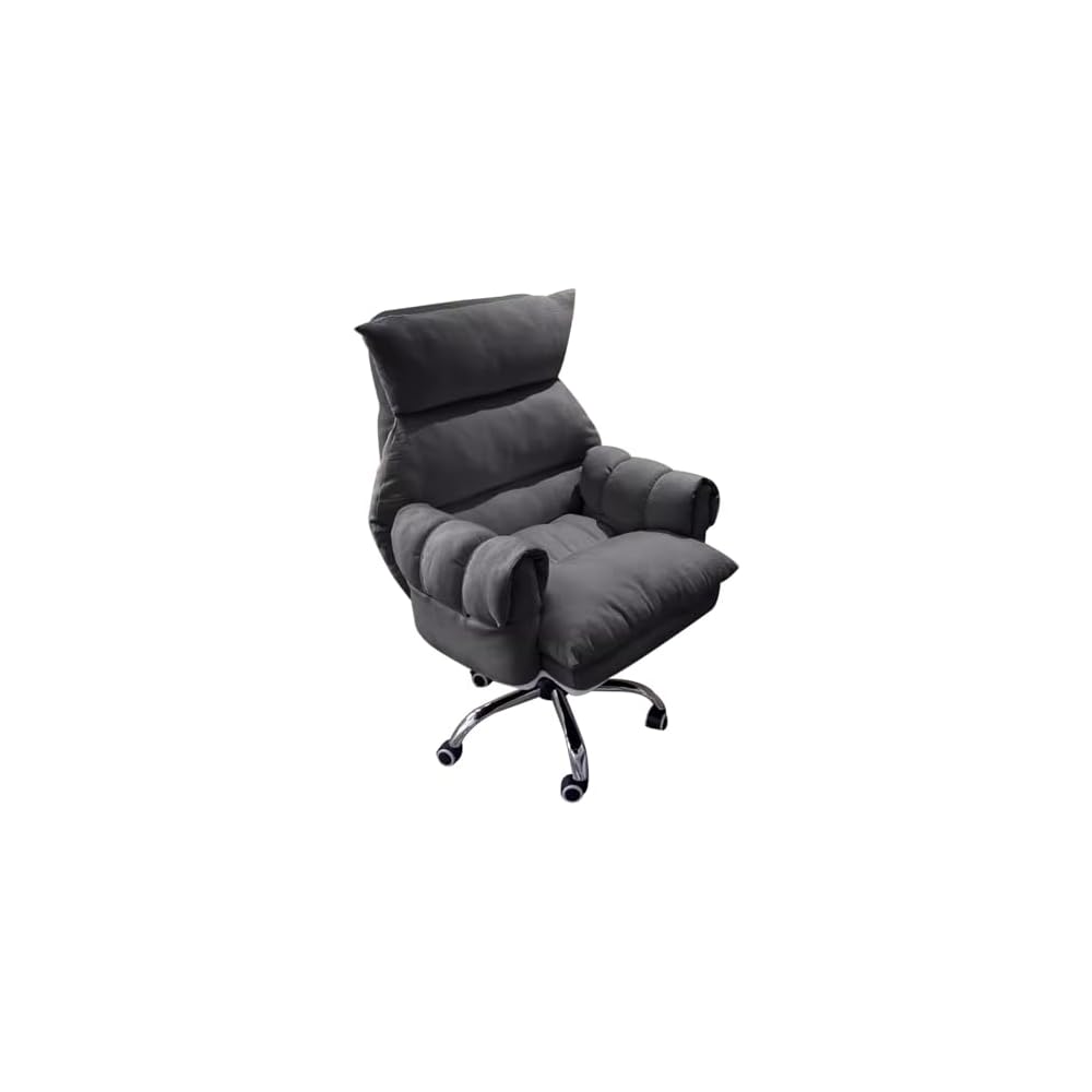 Ergonomic Soft Gaming Chair with Footrest - Reclining Office Chair & Lazy Sofa for Home Office, Bedroom & Living Room - Beige Backrest Armchair for Ultimate Comfort