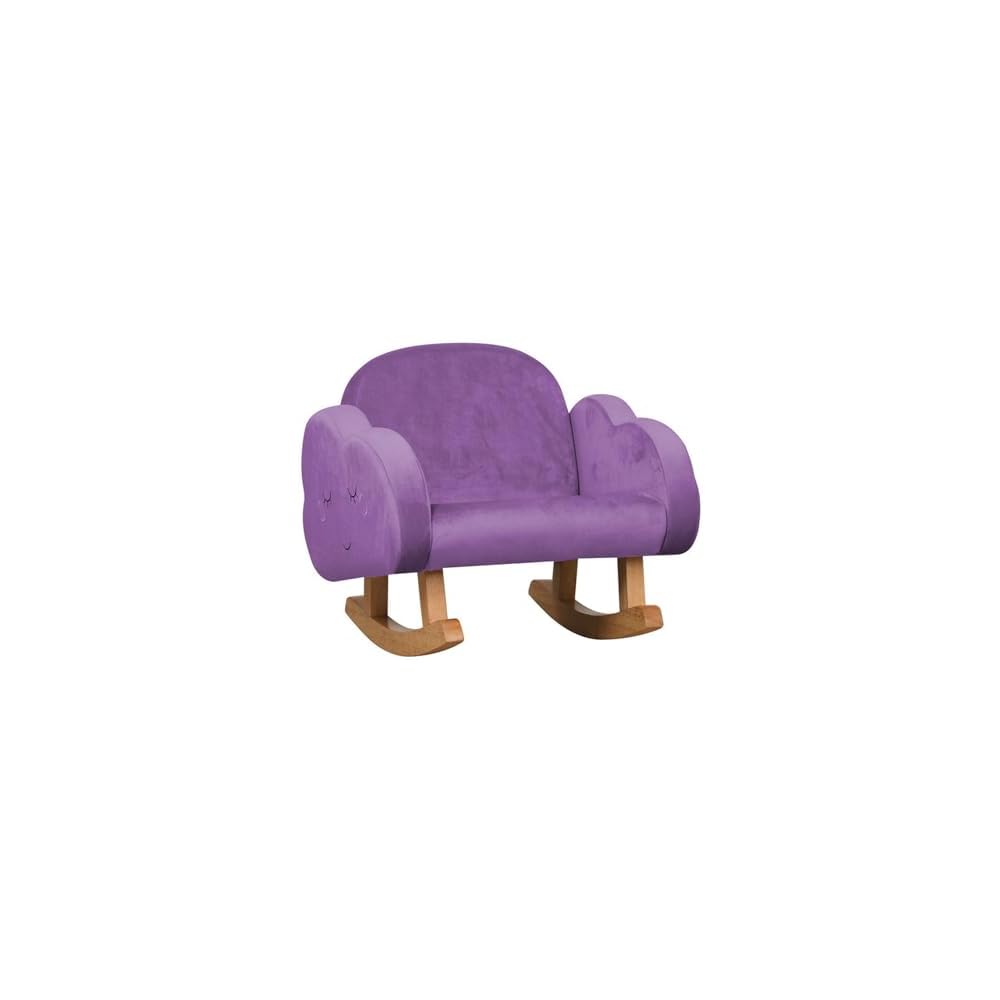 Small Fabric Rocking Chair Single Sofa Solid Wood Frame Anti-Dumping Design Plush Fabric for Living Room is a Beautiful Gift