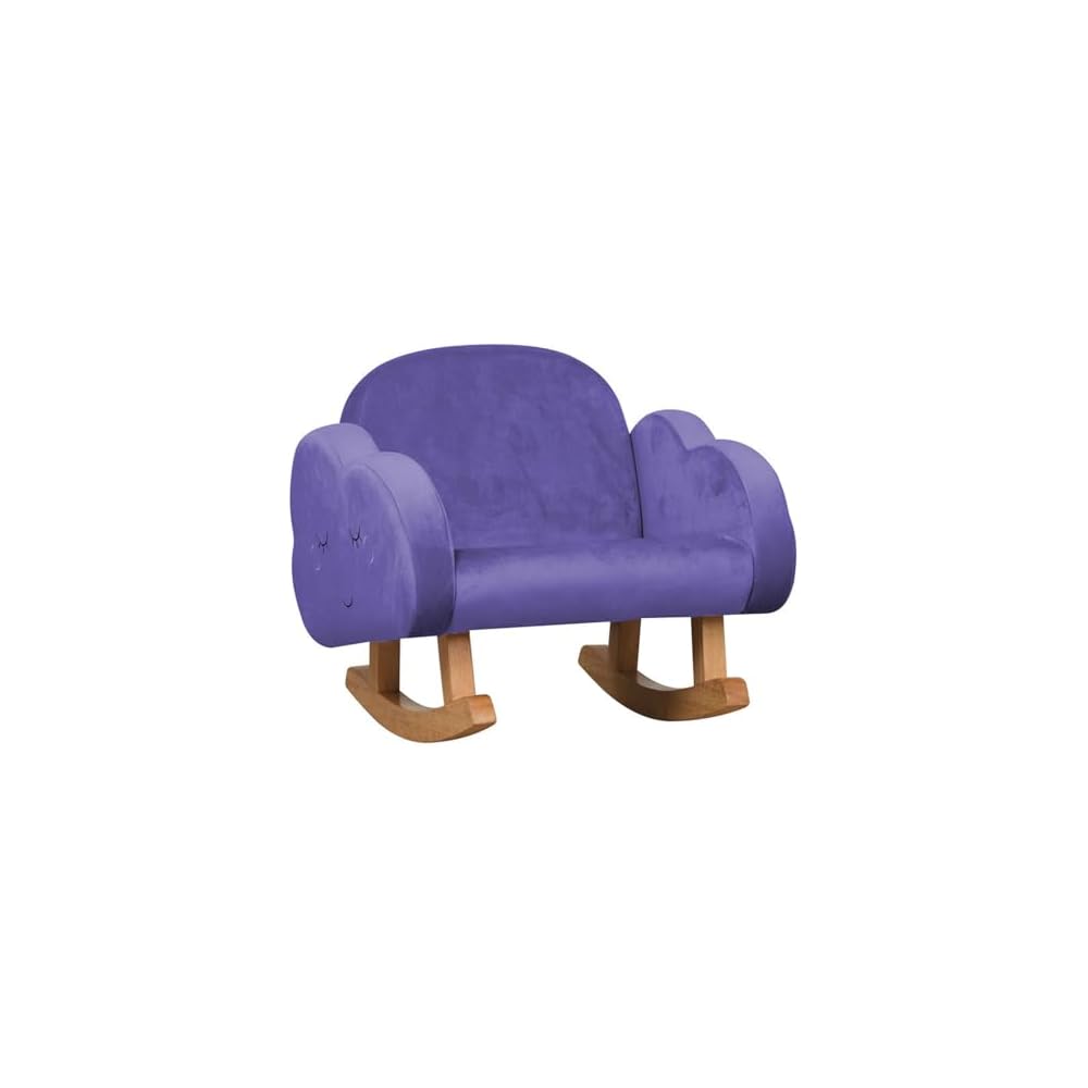 Small Fabric Rocking Chair Single Sofa Solid Wood Frame Anti-Dumping Design Plush Fabric for Living Room is a Beautiful Gift