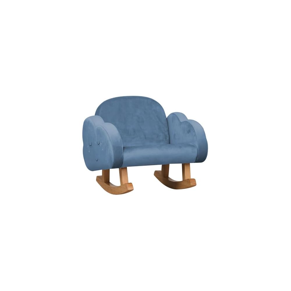 Small Fabric Rocking Chair Single Sofa Solid Wood Frame Anti-Dumping Design Plush Fabric for Living Room is a Beautiful Gift