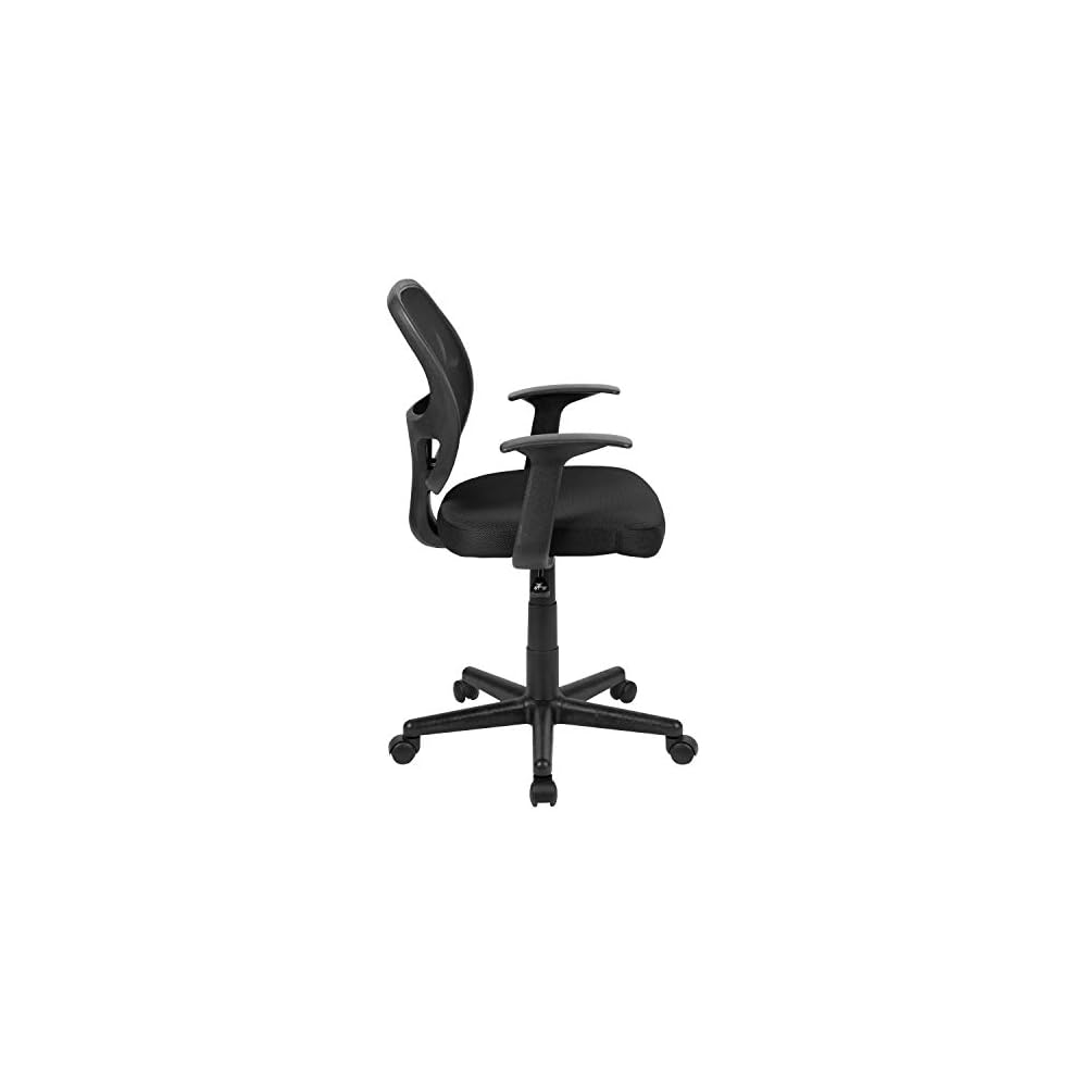Flash Furniture Mid-Back Mesh Executive Office Chair, with Arms, Black