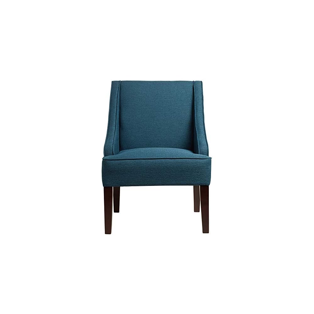 Elm Lane Dixon 35 1/4" Blue Fabric Swoop Arm Chair