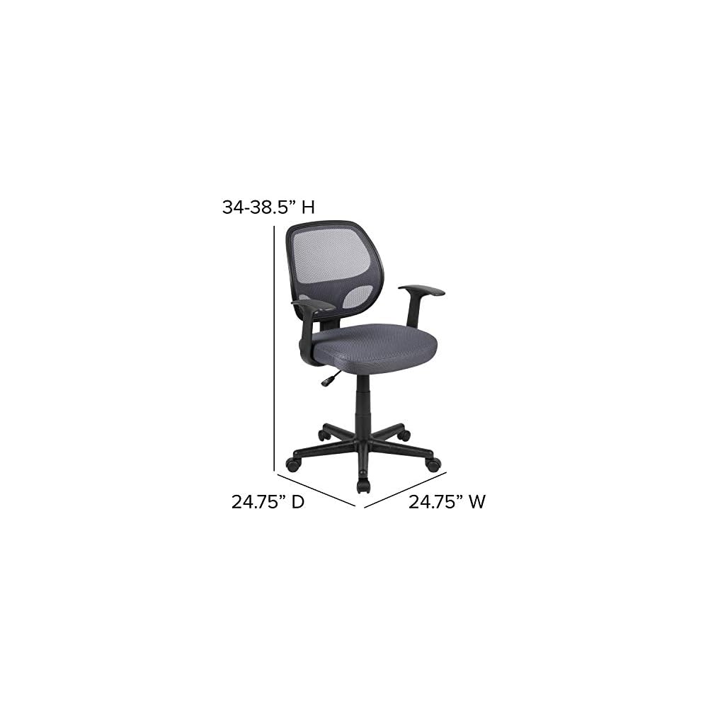 Flash Furniture Mid-Back Mesh Executive Office Chair, with Arms, Black