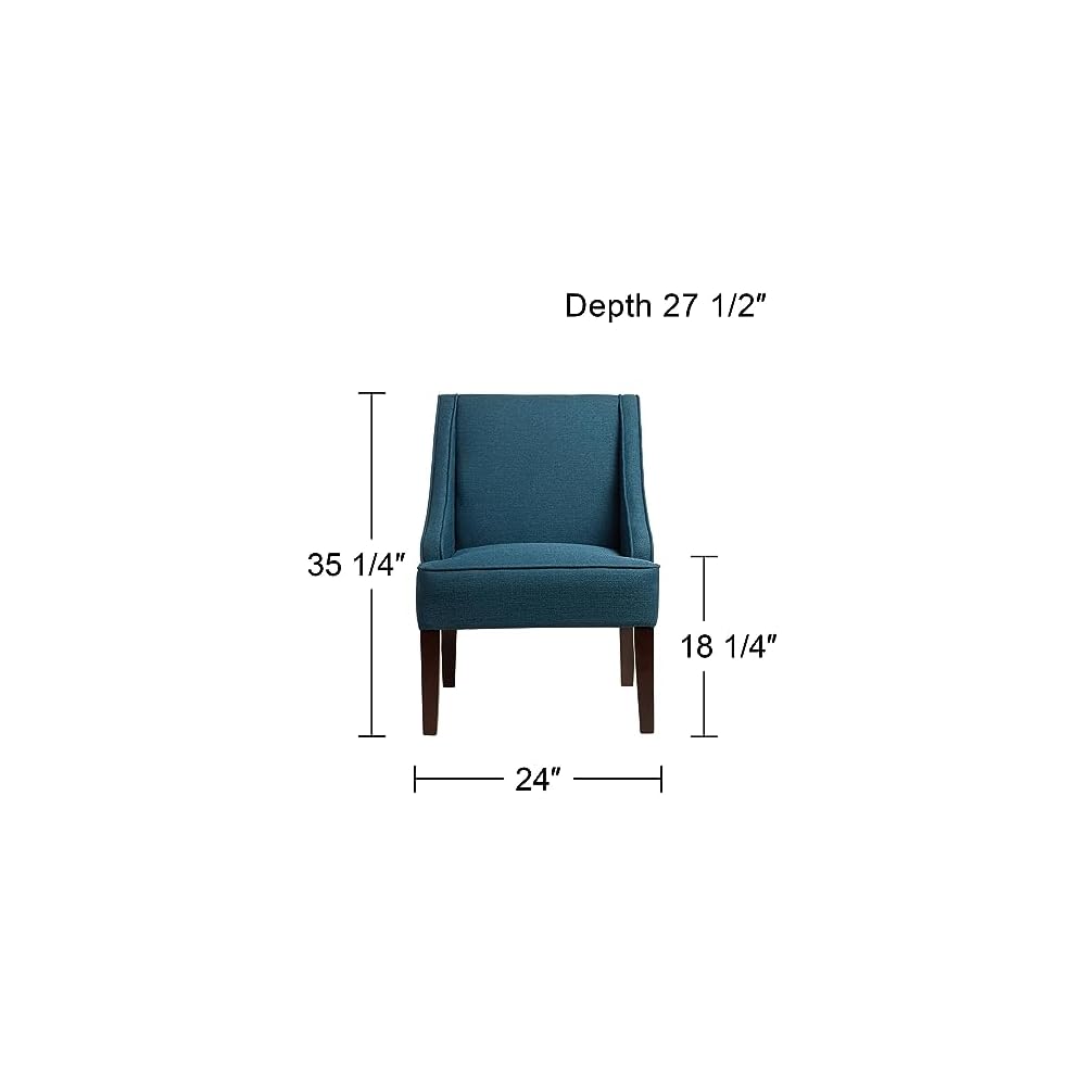 Elm Lane Dixon 35 1/4" Blue Fabric Swoop Arm Chair