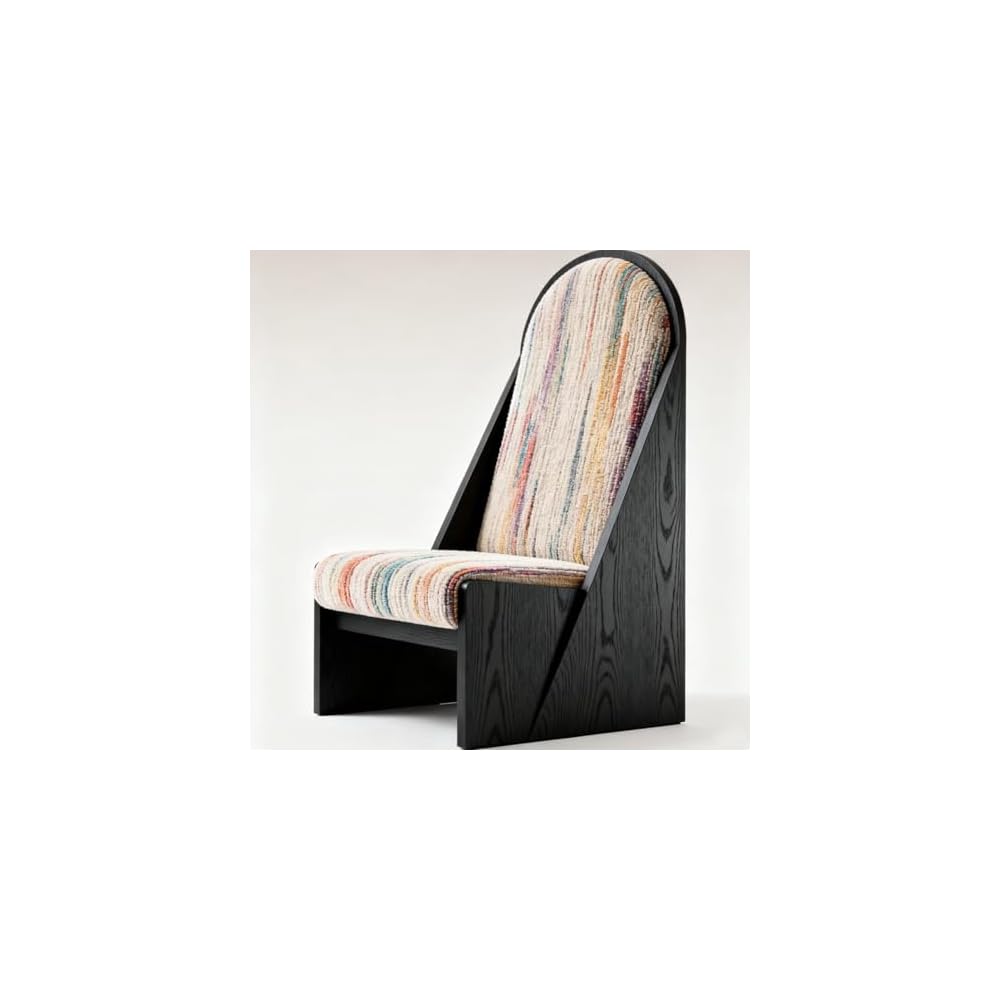 Modern Solid Wood Accent Chair with Upholstered Seat, Minimalist Lounge Chair for Living Room, Bedroom, Balcony Relaxing Seating (Multi-color1)
