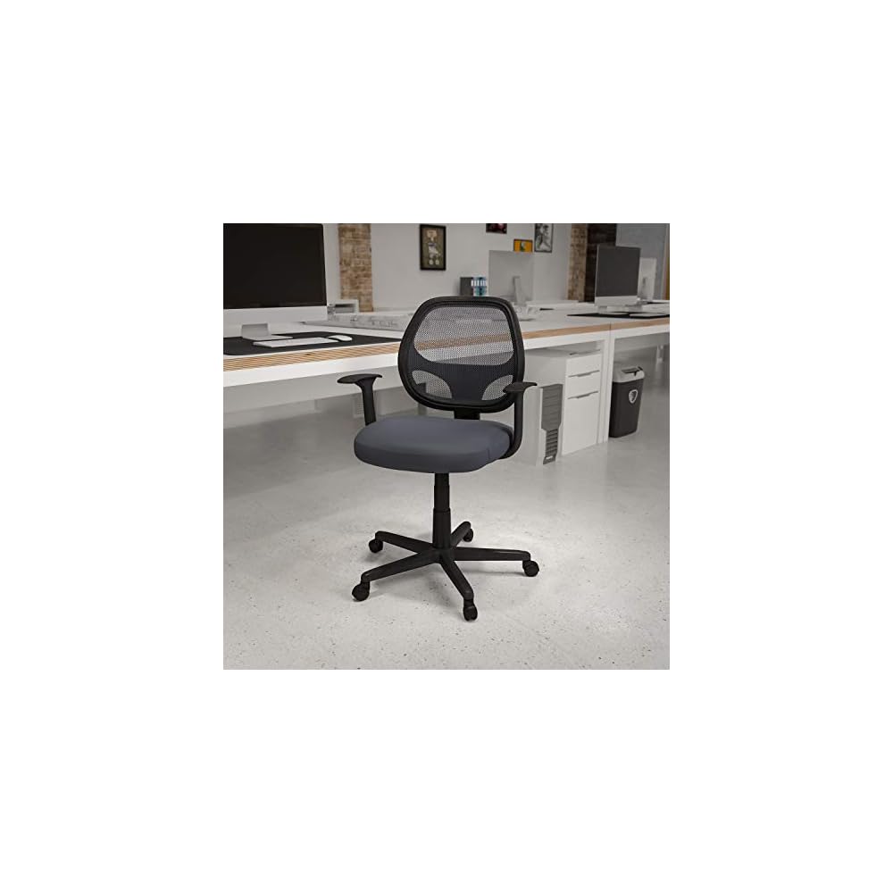 Flash Furniture Mid-Back Mesh Executive Office Chair, with Arms, Black