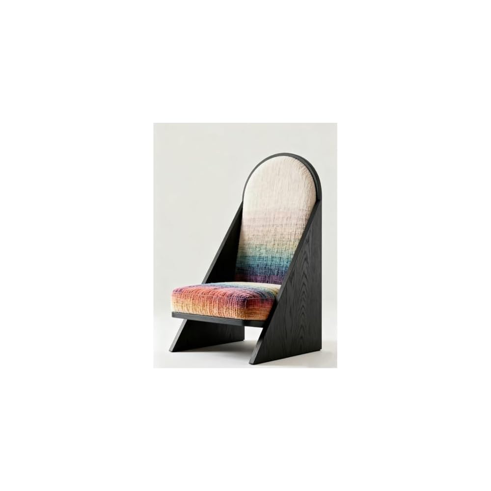 Modern Solid Wood Accent Chair with Upholstered Seat, Minimalist Lounge Chair for Living Room, Bedroom, Balcony Relaxing Seating (Multi-color1)