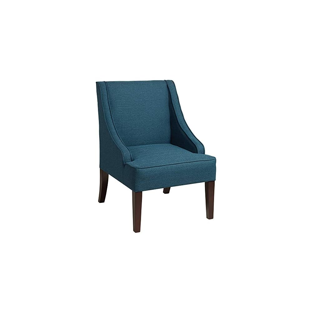 Elm Lane Dixon 35 1/4" Blue Fabric Swoop Arm Chair