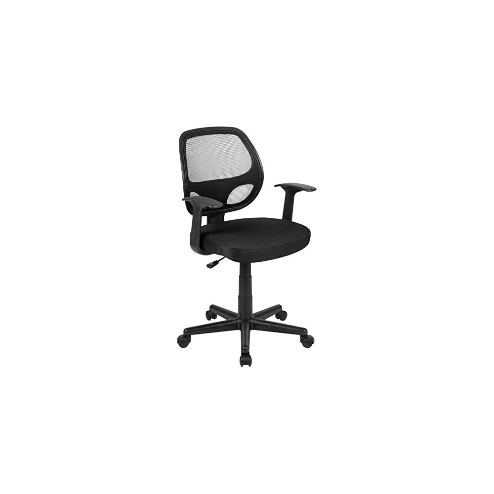 Flash Furniture Mid-Back Mesh Executive Office Chair, with Arms, Black