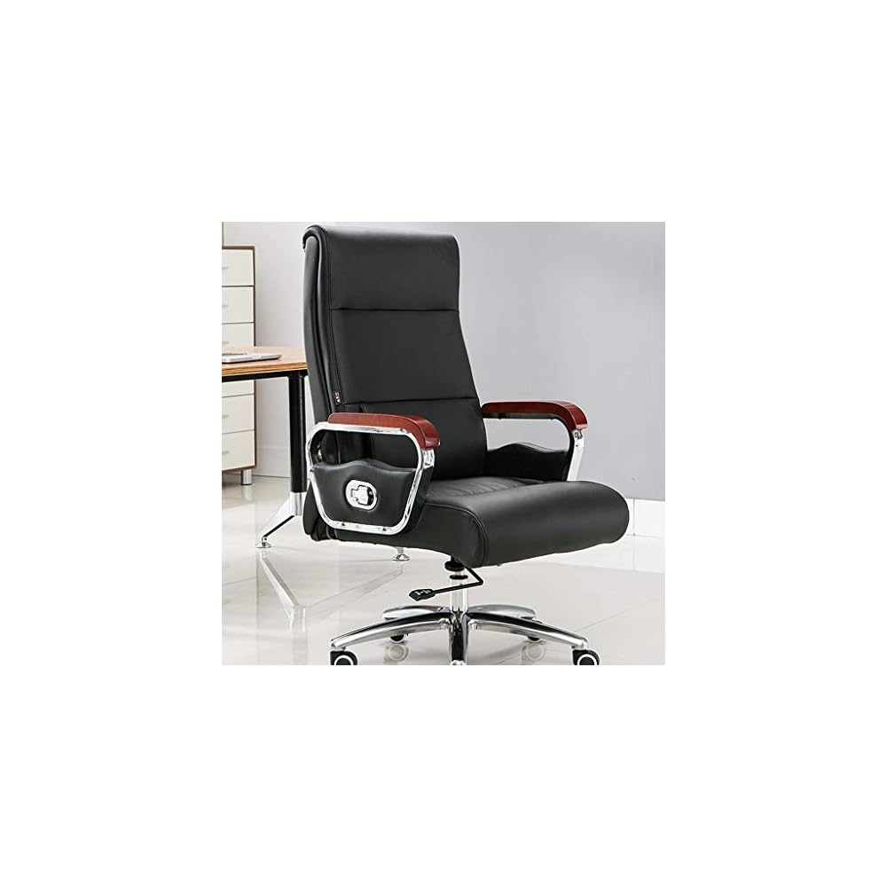 Executive Boss Office Chair Leather Reclining Computer Desk Chair for Home Business with Swivel Function Comfortable Back Support Lift Seat