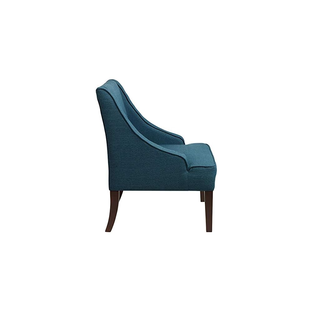 Elm Lane Dixon 35 1/4" Blue Fabric Swoop Arm Chair