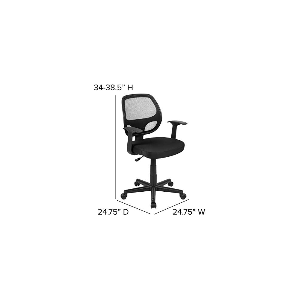 Flash Furniture Mid-Back Mesh Executive Office Chair, with Arms, Black