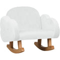 Small Fabric Rocking Chair Single Sofa Solid Wood Frame Anti-Dumping Design Plush Fabric for Living Room is a Beautiful Gift