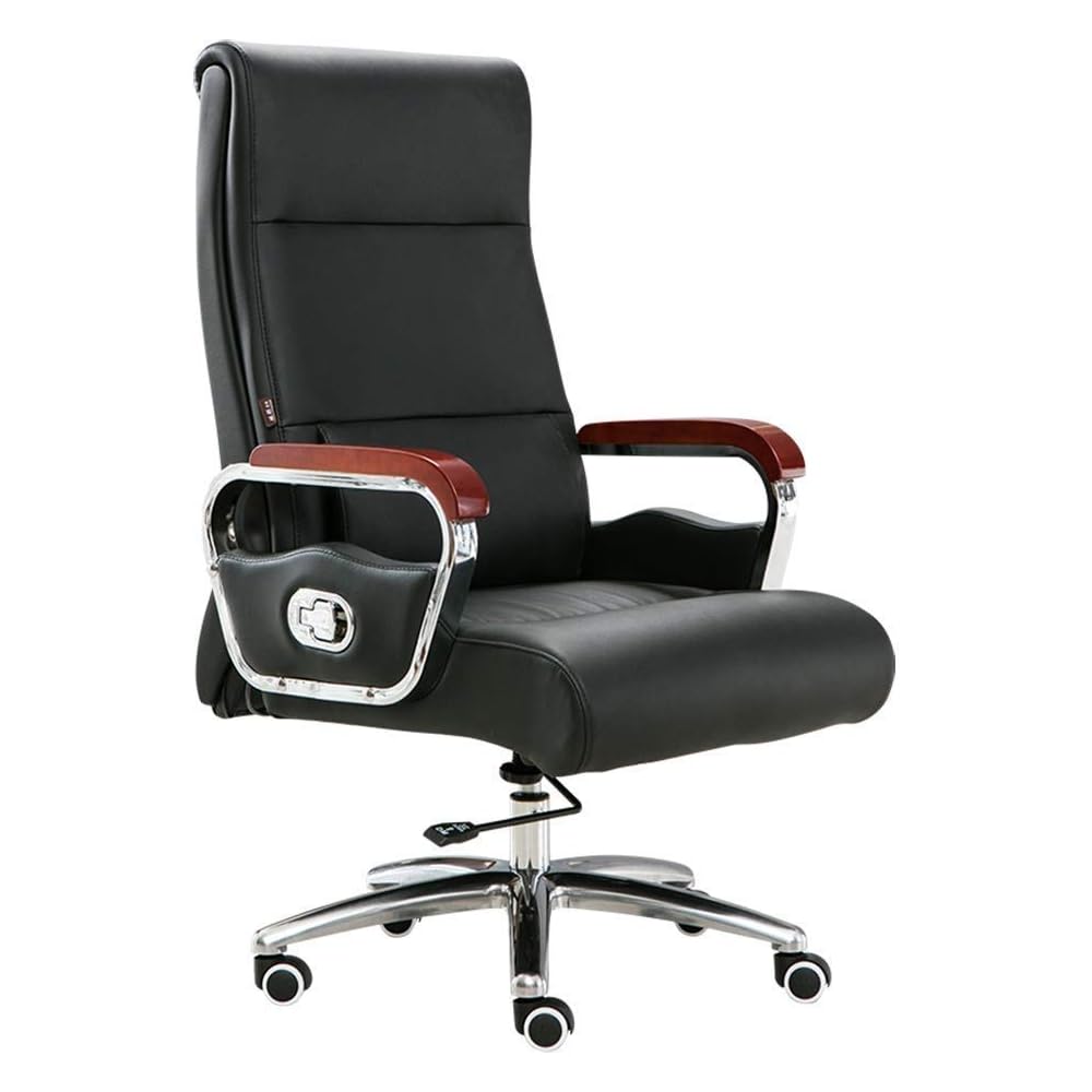 Executive Boss Office Chair Leather Reclining Computer Desk Chair for Home Business with Swivel Function Comfortable Back Support Lift Seat