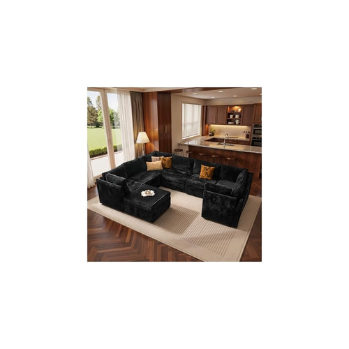 128x96" Oversized Modular Sectional Living Room Couch Sofa Set Corduroy