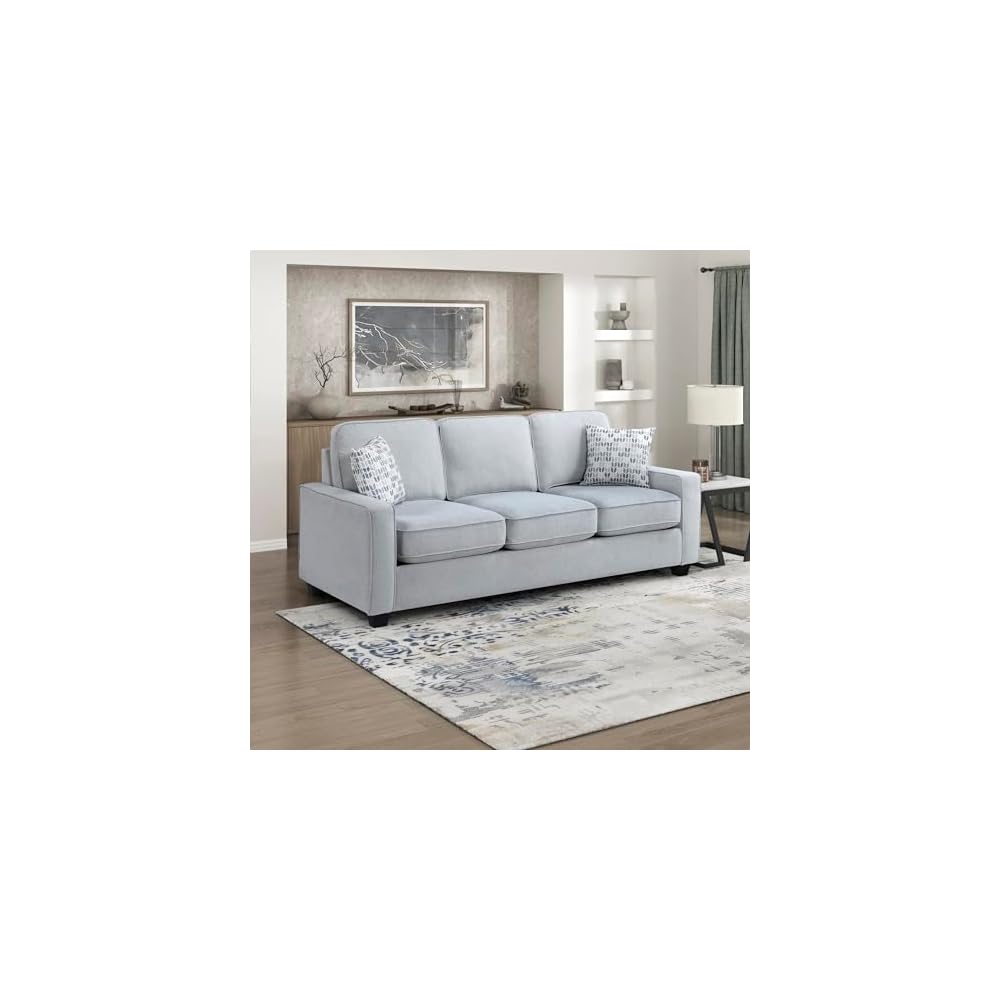 Lexicon Accent Chair, Textured Fabric Upholstered Armchair, Single Sofa Chair, Reversible Cushion, Track Arms, Comfy Chairs for Living Room/Bedroom/Office/Waiting Room, Gray