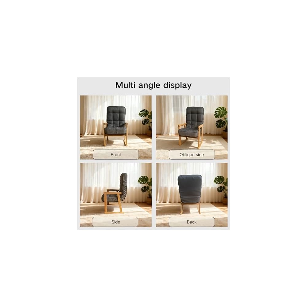 Modern Adjustable Lounge Chair, with Adjustable seat Height and Three-Level Lumbar Angle Adjustment, Suitable for Living Room, Bedroom, Study, and attic, Gray