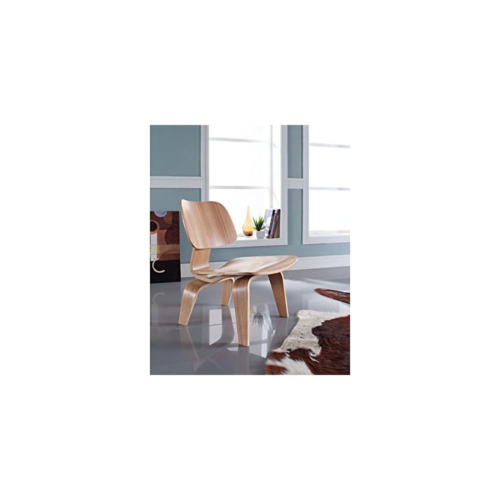 Modway EEI-510-NAT Fathom Mid-Century Modern Molded Plywood Lounge Accent Chair,Engineered Wood in Natural