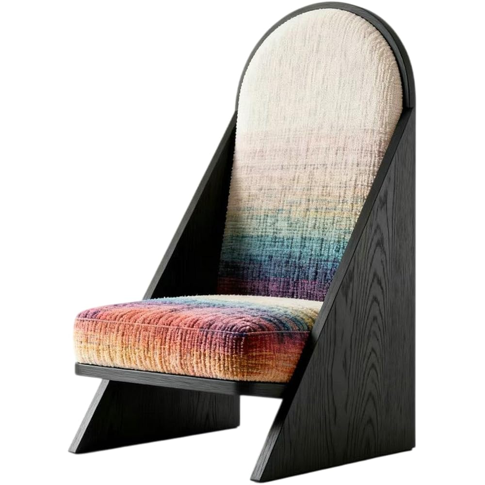 Modern Solid Wood Accent Chair with Upholstered Seat, Minimalist Lounge Chair for Living Room, Bedroom, Balcony Relaxing Seating (Multi-color1)