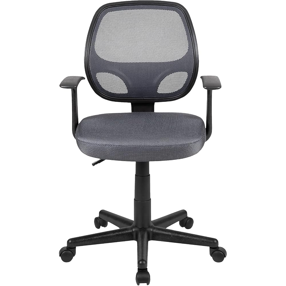 Flash Furniture Mid-Back Mesh Executive Office Chair, with Arms, Black