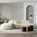 135.4" Modern Oversized Curved Sofa, Boucle Living Room Couch, Beige