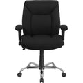 Flash Furniture HERCULES Series Big & Tall 400 lb. Rated Black Fabric Deep Tufted Swivel Ergonomic Task Office Chair with Adjustable Arms