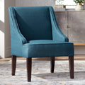 Elm Lane Dixon 35 1/4" Blue Fabric Swoop Arm Chair