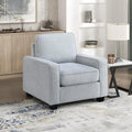 Lexicon Accent Chair, Textured Fabric Upholstered Armchair, Single Sofa Chair, Reversible Cushion, Track Arms, Comfy Chairs for Living Room/Bedroom/Office/Waiting Room, Gray